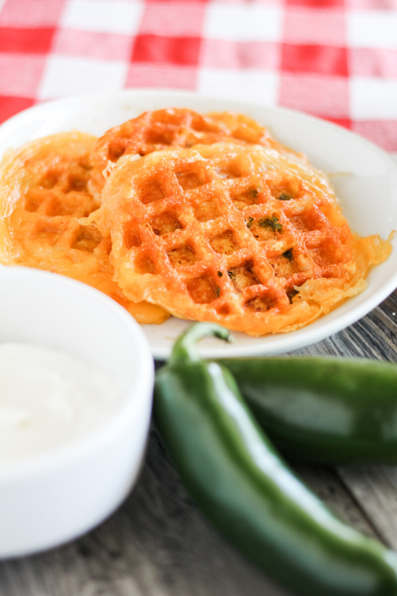 Keto Low Carb Jalapeno Bacon Chaffles - THE SUGAR FREE DIVA