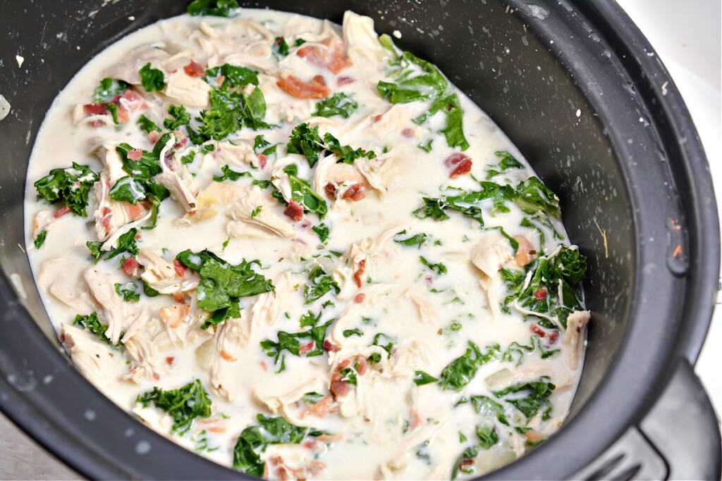 Keto Crockpot Chicken Chili With Bacon & Ranch Simple Dinner Idea