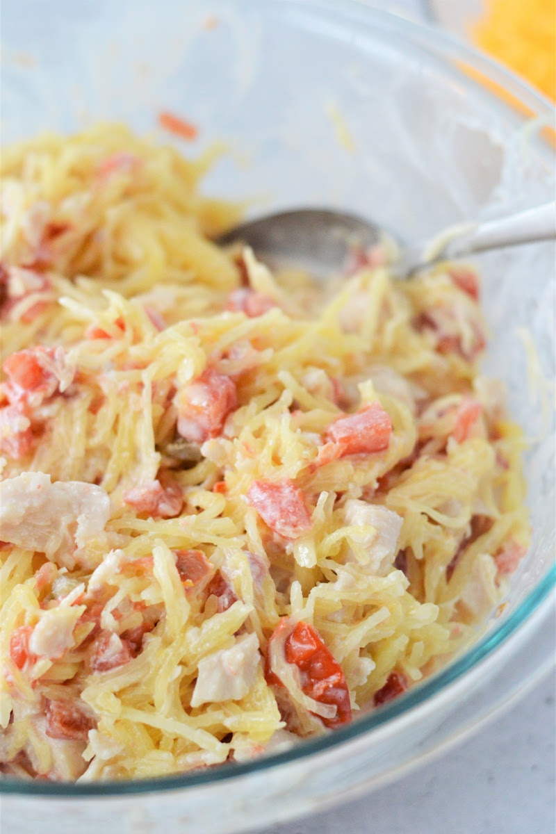 Low-Carb Cheesy Chicken Spaghetti