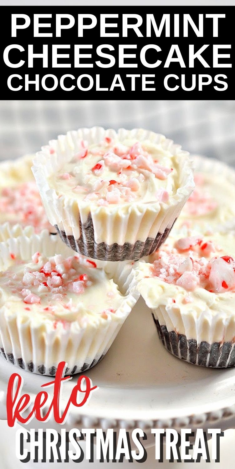 Keto Peppermint Cheesecake Chocolate Cups