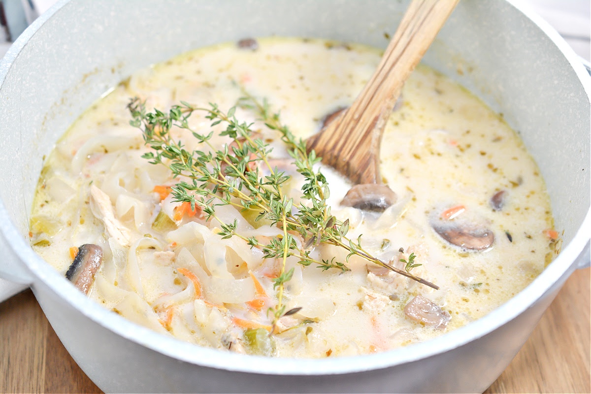 Creamy Keto Chicken Noodle Soup