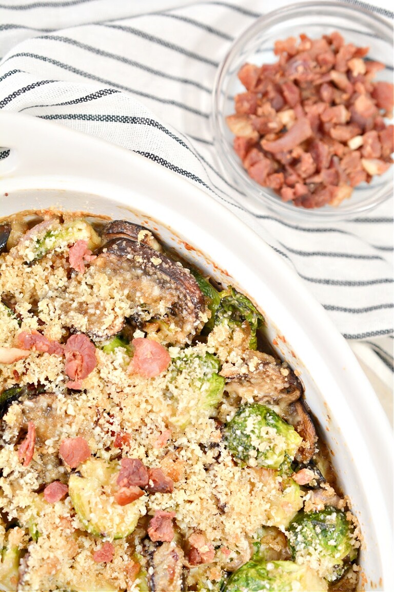 Keto Brussel Sprouts Casserole Hearty Low Carb Casserole With Bacon