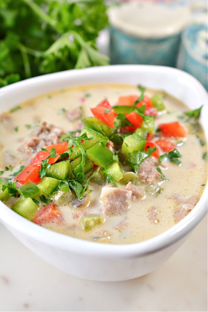 Keto Philly Cheesesteak Soup