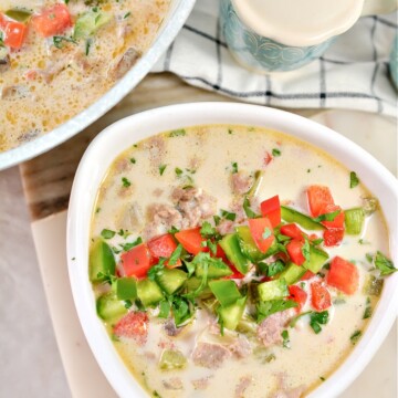 Keto Philly Cheesesteak Soup