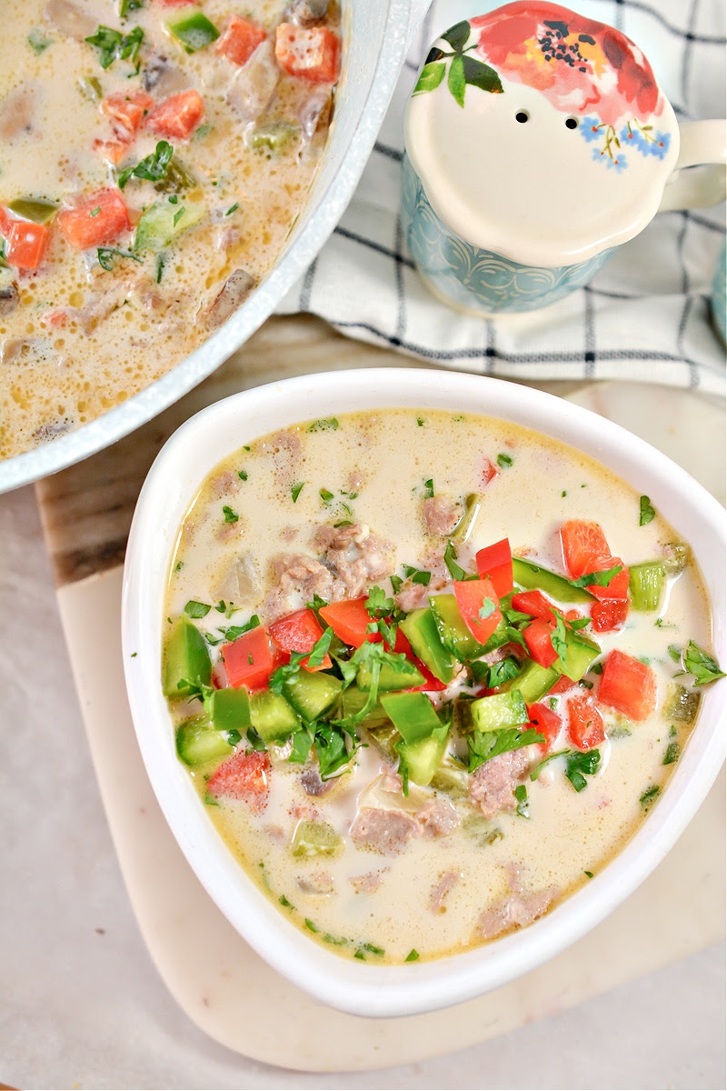 Keto Philly Cheesesteak Soup