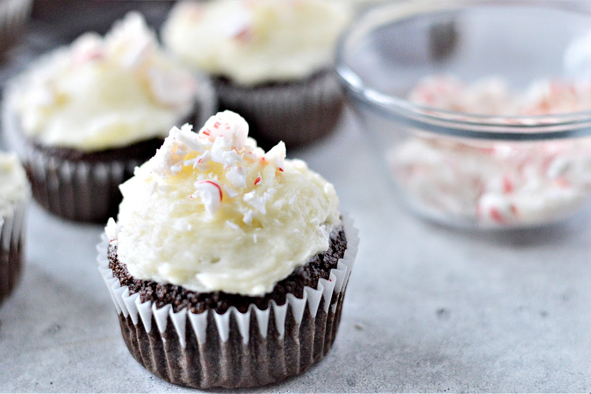 Keto Chocolate Cupcakes With Peppermint Topping