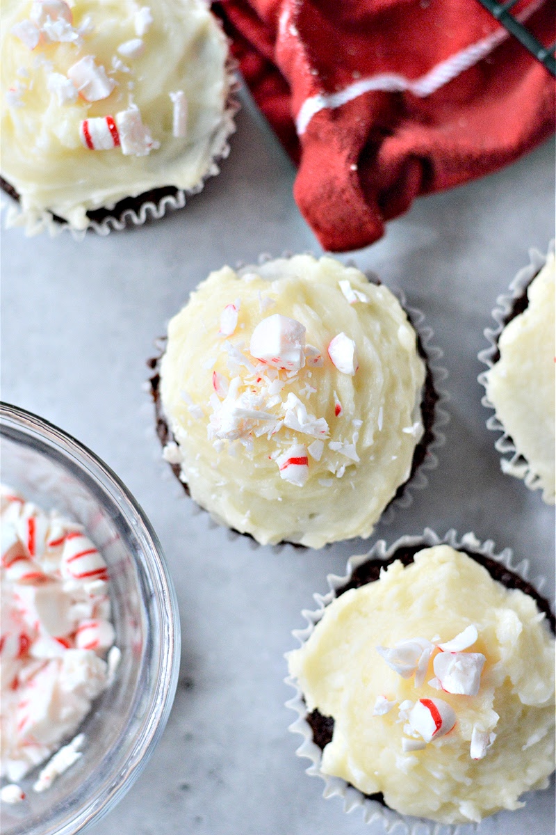 Keto Chocolate Cupcakes With Peppermint Topping