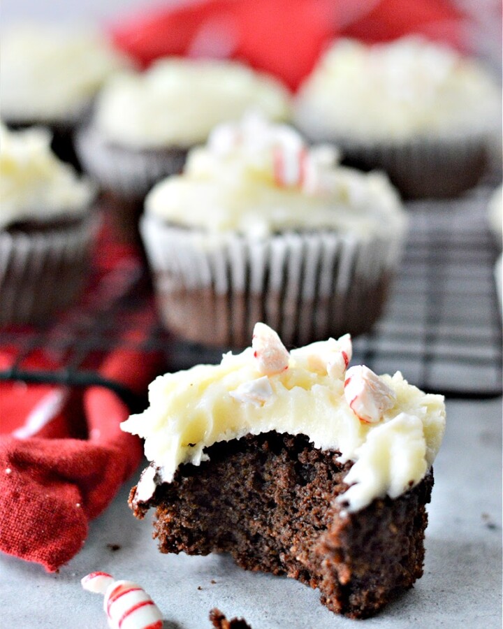 Keto Chocolate Cupcakes With Peppermint Topping