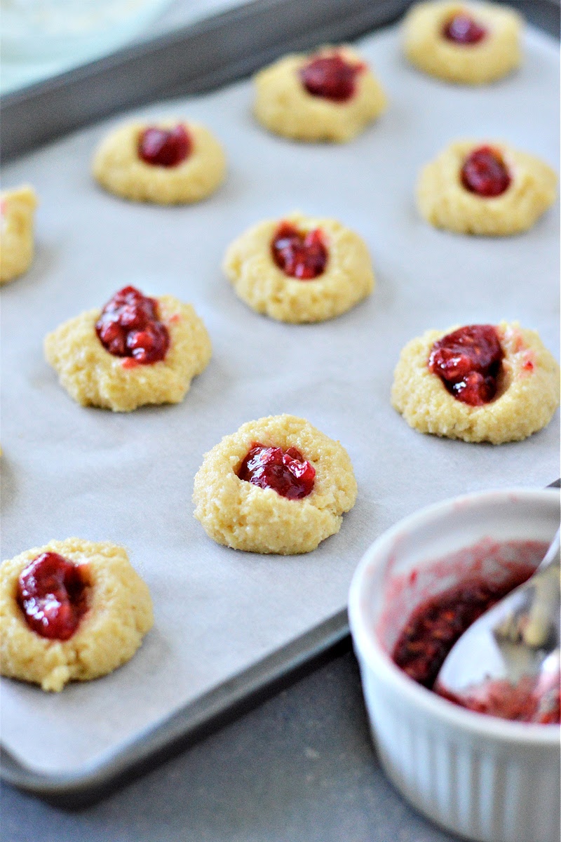 Low-Carb Raspberry Thumbprint Cookies