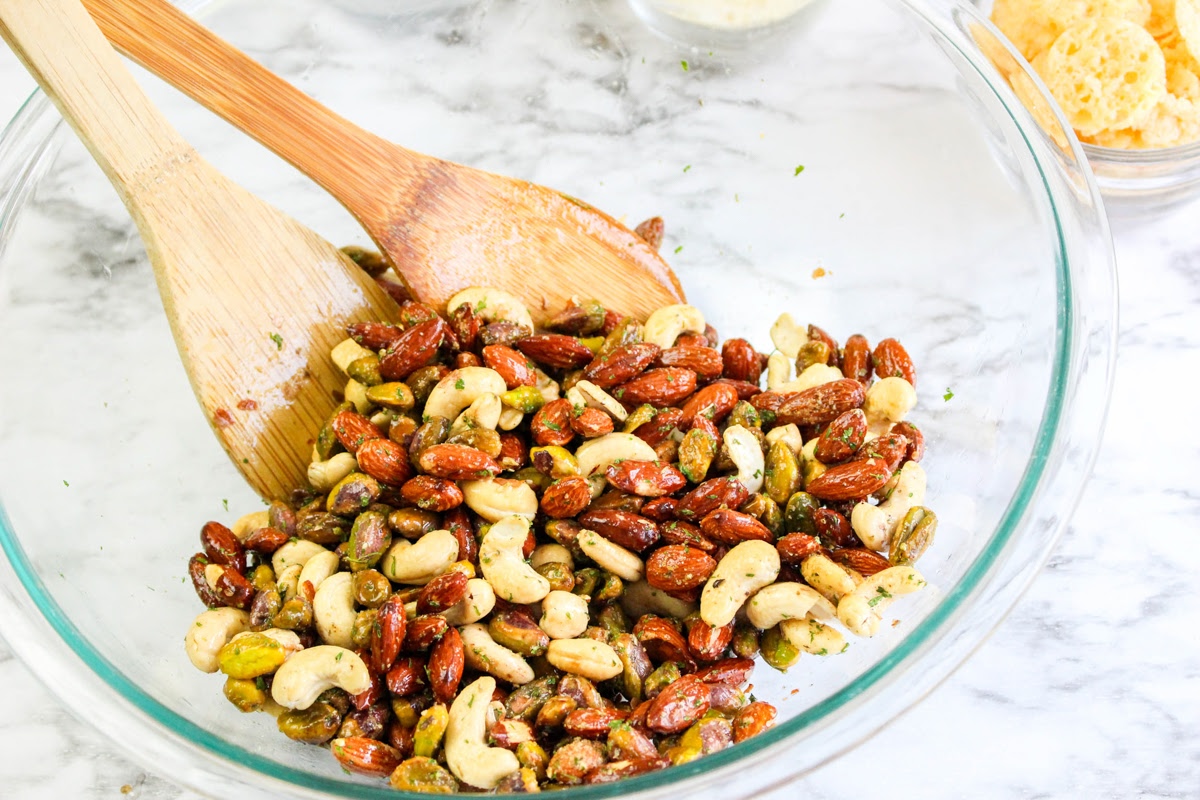 Slow Cooker Keto Snack Mix With Parmesan and Nuts