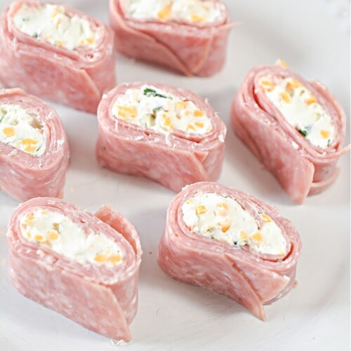 Keto Salami Cream Cheese Roll Ups Easy Appetizer or Snack