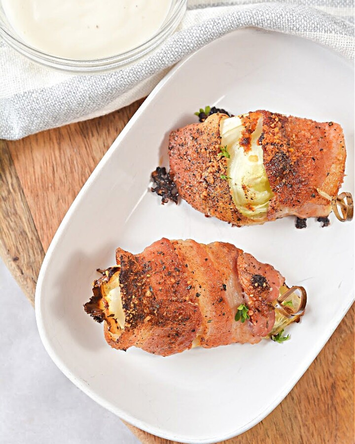 Keto Bacon Wrapped Cabbage