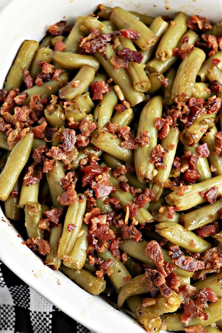 LowCarb Green Beans and Bacon Healthy Side Dish