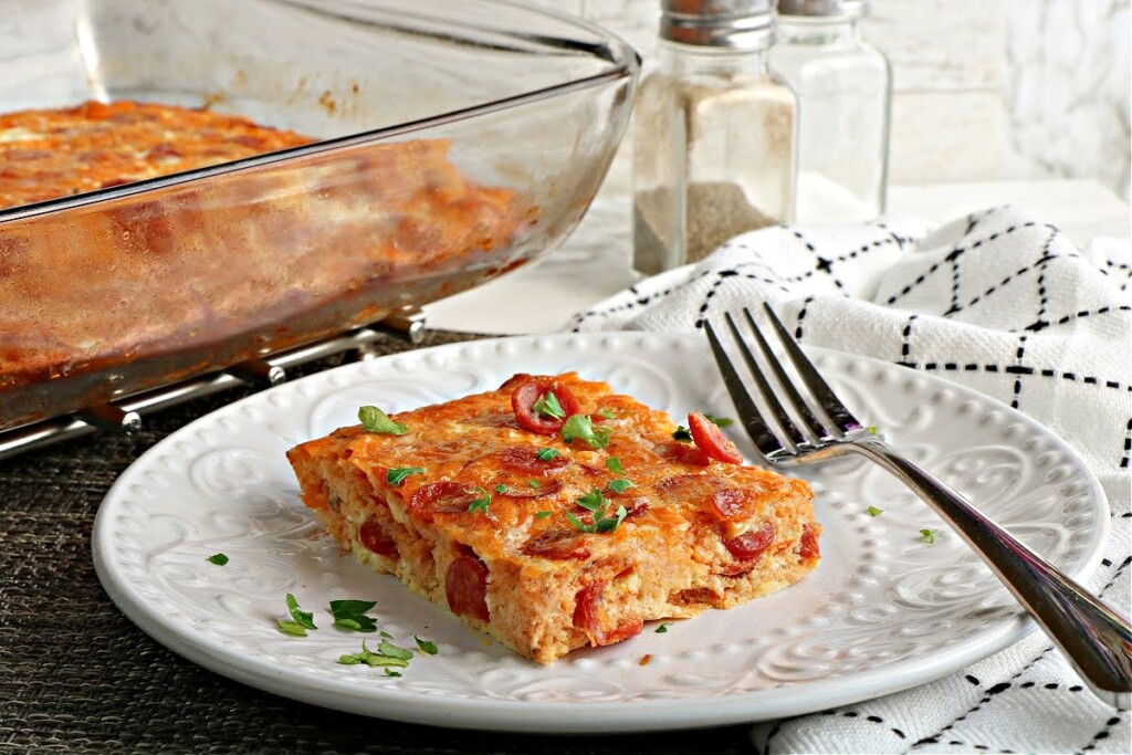LowCarb Pizza Casserole With Eggs Easy Family Friendly Recipe