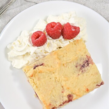 Keto Raspberry Swirl Cake Bars