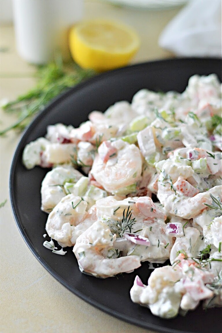Keto Creamy Shrimp Salad - 2 Net Carbs Per Serving
