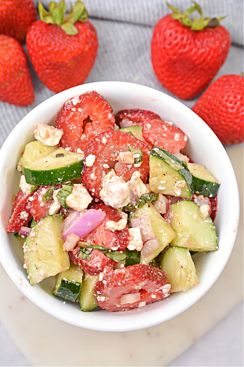 Keto Strawberry Cucumber Salad