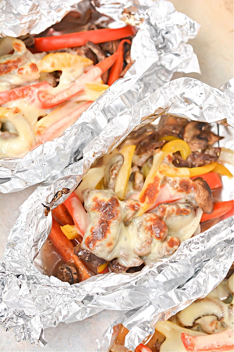 Keto Philly Cheesesteak Foil Packets