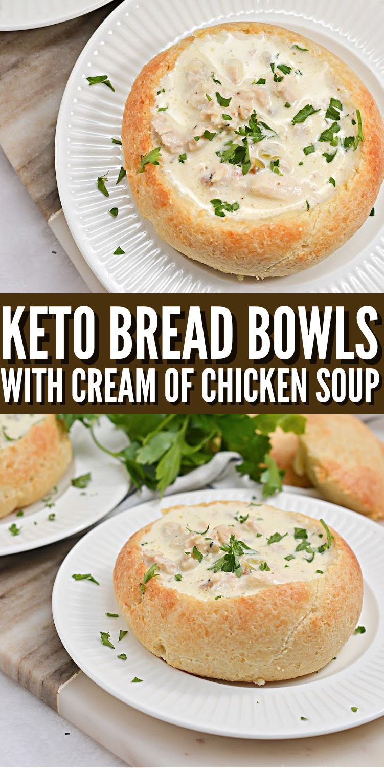 Keto Bread Bowl with Cream of Chicken Soup