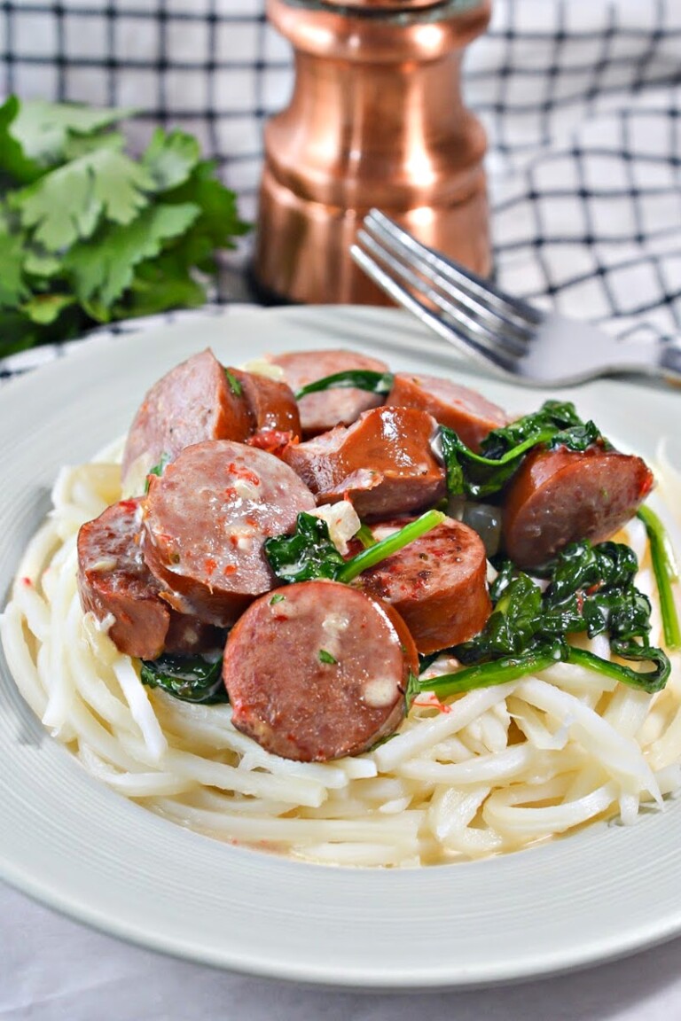 Creamy Keto Tuscan Sausage Skillet Easy Keto Dinner Idea