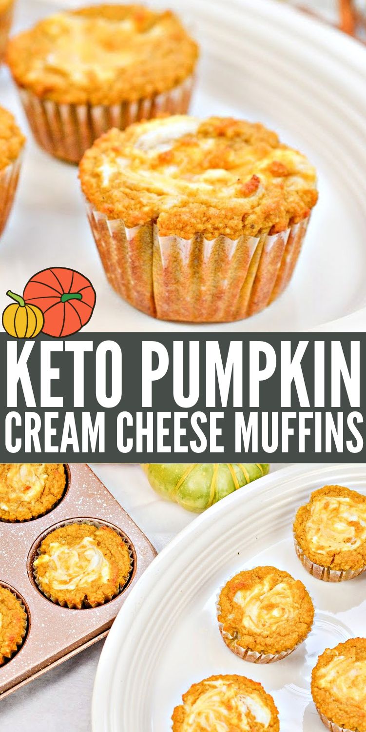 Keto Pumpkin Cream Cheese Swirl Muffins
