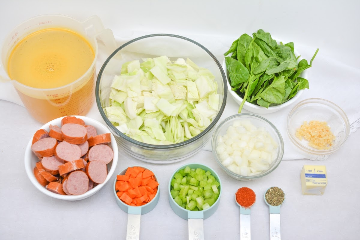 Keto Kielbasa Sausage and Vegetable Soup