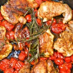 Keto Skillet Balsamic Tomato and Herb Chicken Thighs