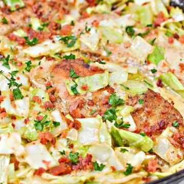 Keto Pork and Cabbage in Creamy Bacon Sauce