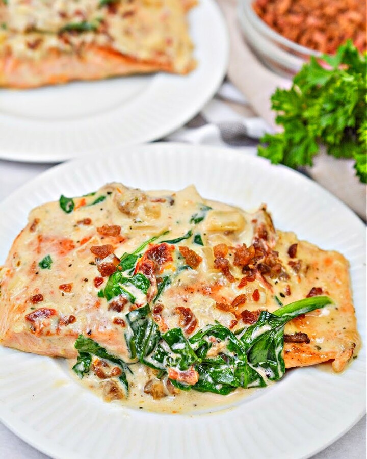 Creamy Keto Tuscan Salmon