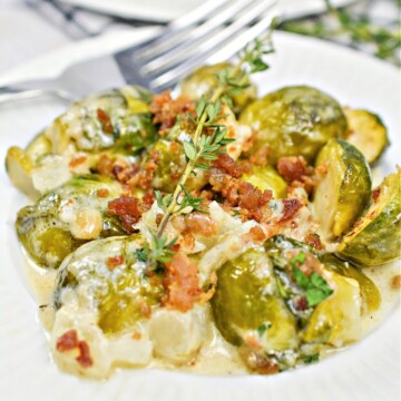 Keto Au Gratin Brussels Sprouts