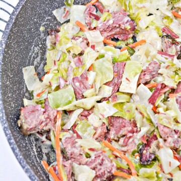 Creamy Keto Corned Beef & Cabbage Skillet