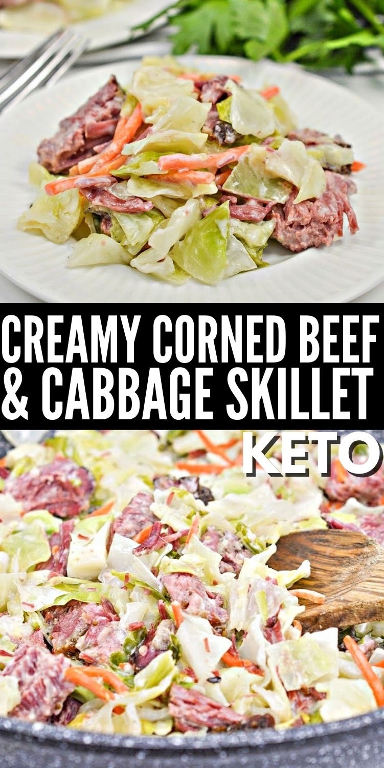 Creamy Keto Corned Beef & Cabbage Skillet