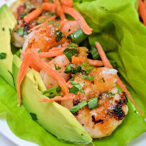 Low-Carb Avocado Shrimp Lettuce Wraps