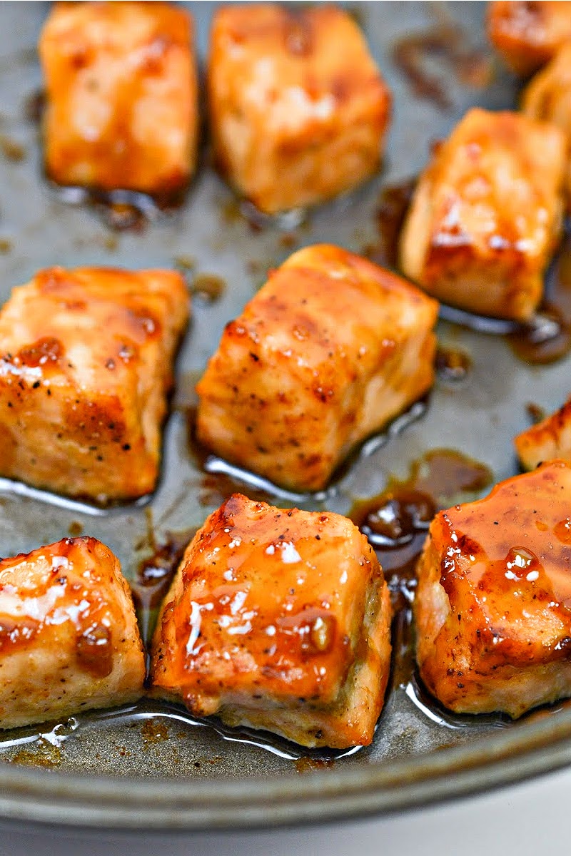 Keto TikTok Air Fryer Salmon Bites With Honey Garlic Sauce