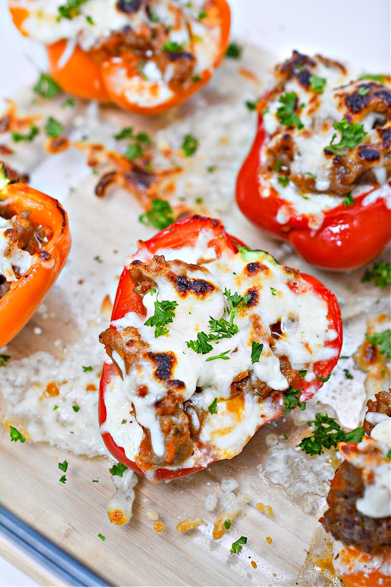 Keto Lasagna Stuffed Peppers