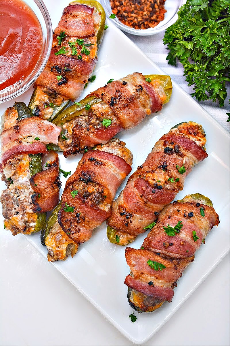 Keto Bacon-Wrapped Cheeseburger Pickle Poppers