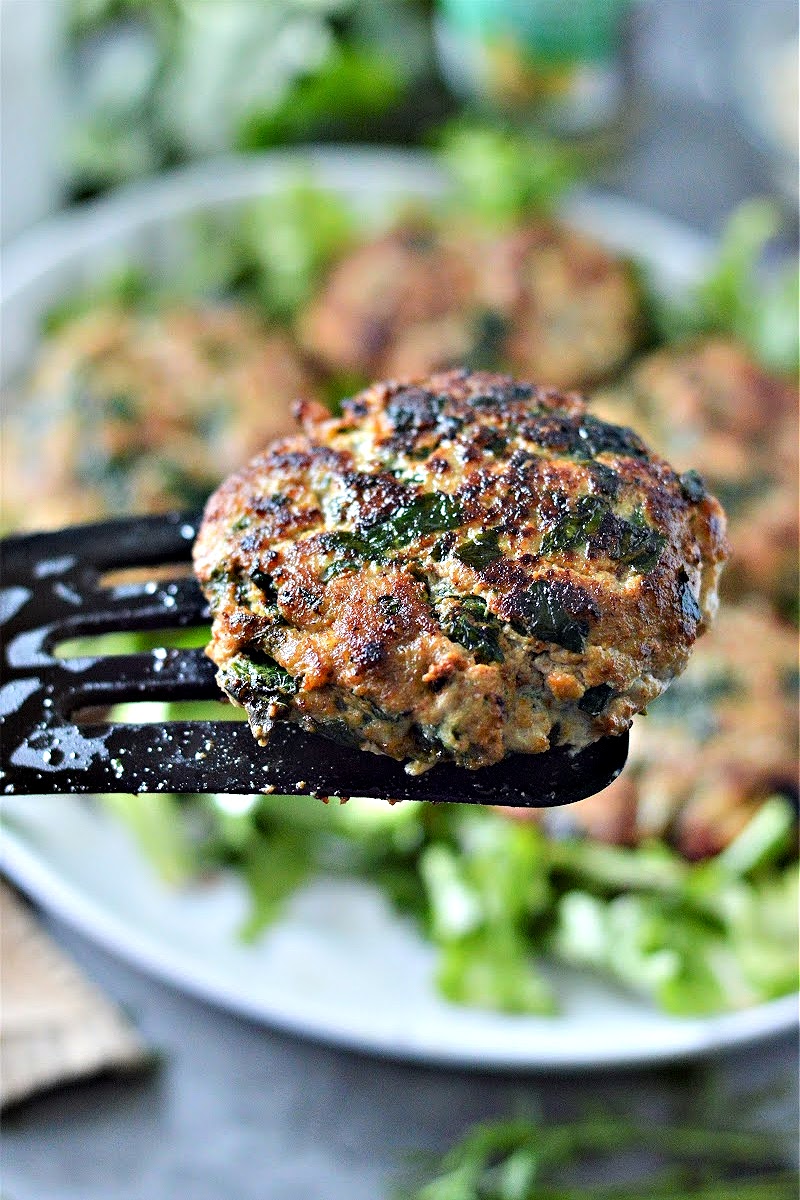 Keto Spinach Feta Turkey Burgers - Easy Healthy Dinner Idea