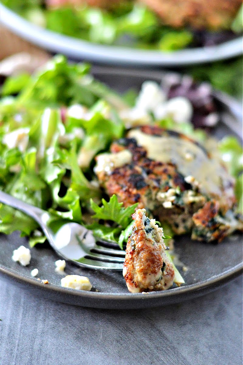 Keto Spinach Feta Turkey Burgers