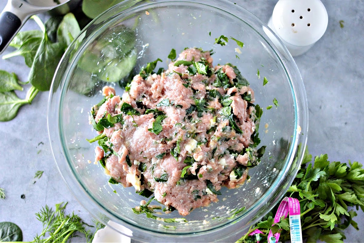 Keto Spinach Feta Turkey Burgers
