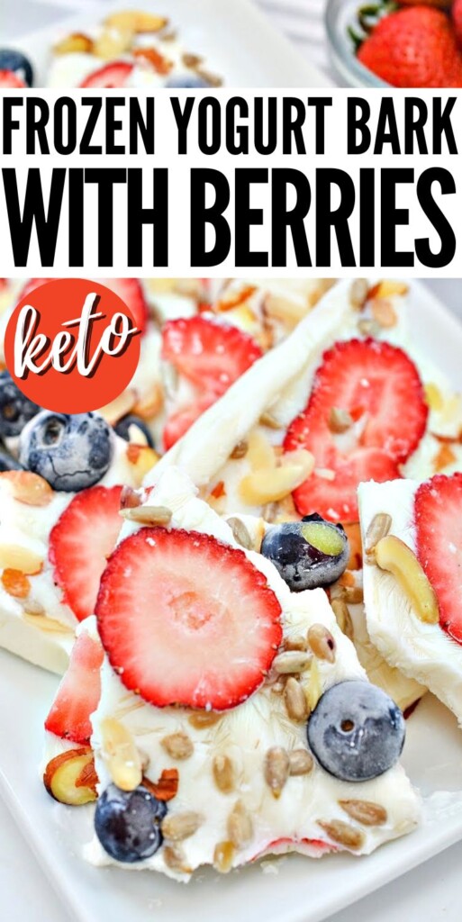 Keto Frozen Yogurt Bark With Berries