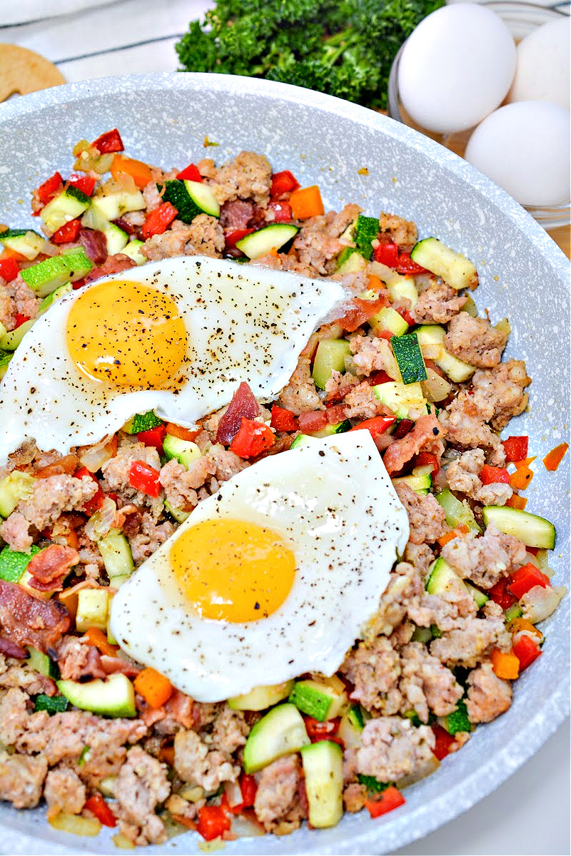 Keto Sausage and Zucchini Breakfast Hash