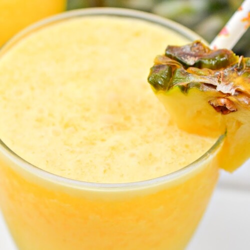 A close-up of a Keto Pina Colada