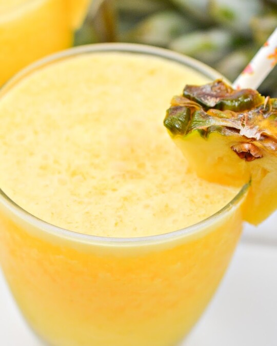 A close-up of a Keto Pina Colada