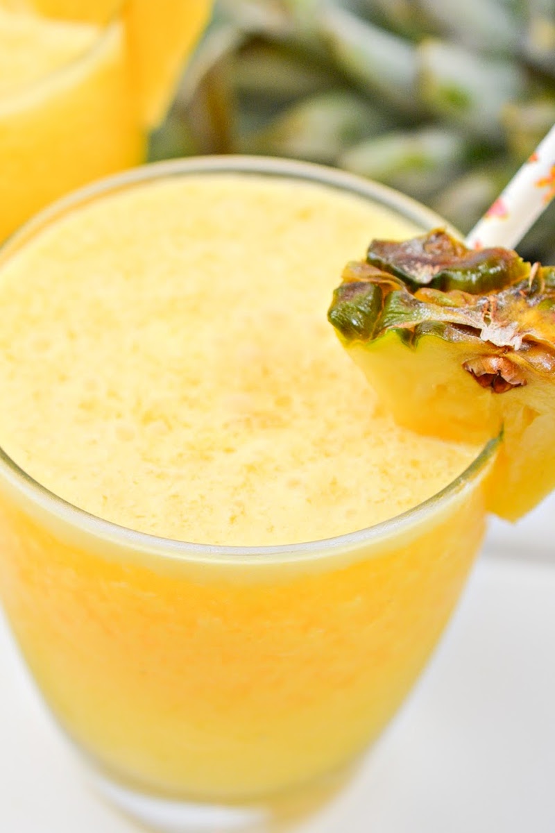 A close-up of a Keto Pina Colada