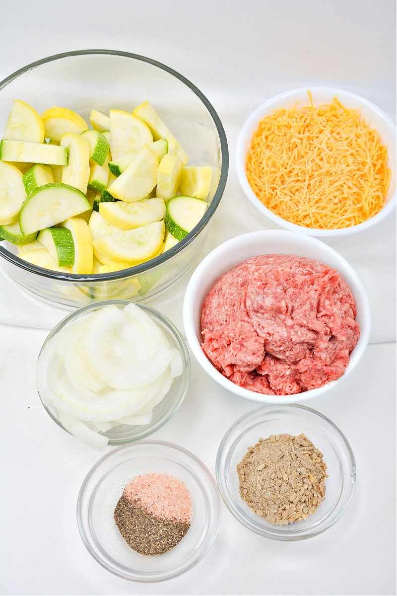 Ingredients to make keto cheeseburger foil packets