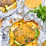 Keto Air Fryer Cheeseburger foil packet