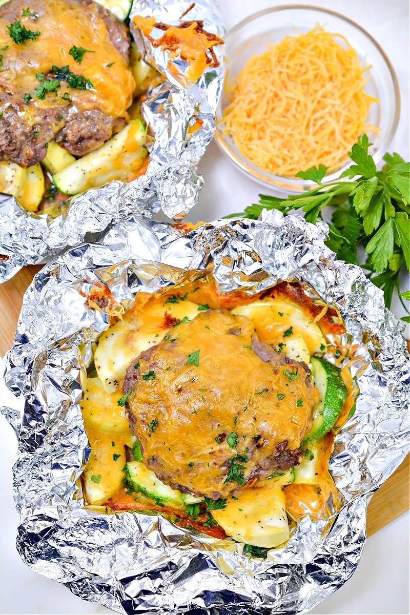 Keto Air Fryer Cheeseburger Foil Packet