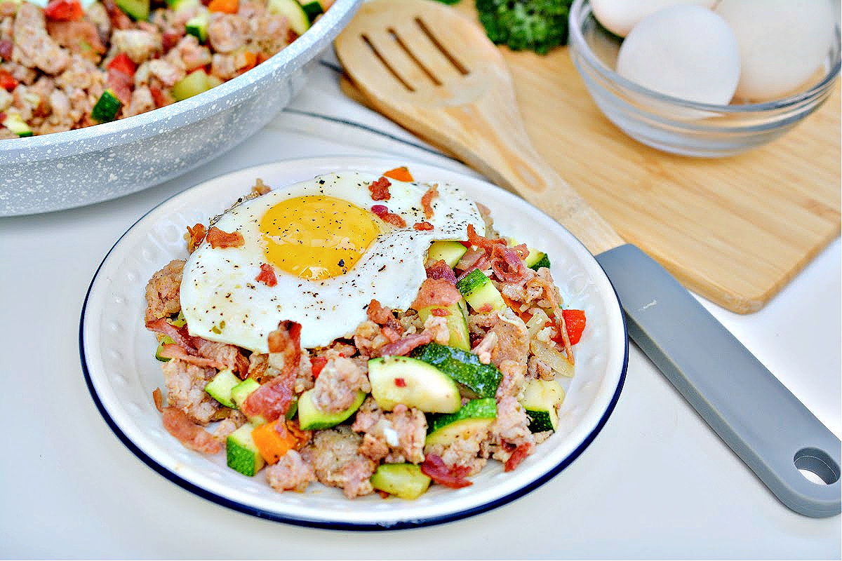 Keto Sausage and Zucchini Breakfast Hash