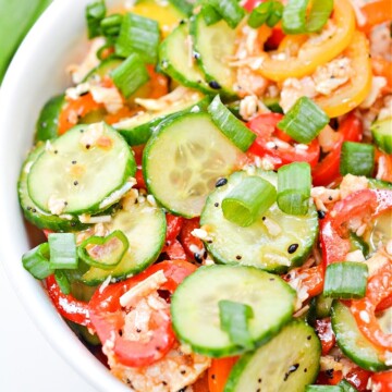 Keto TikTok Mini Peppers and Cucumber Salad