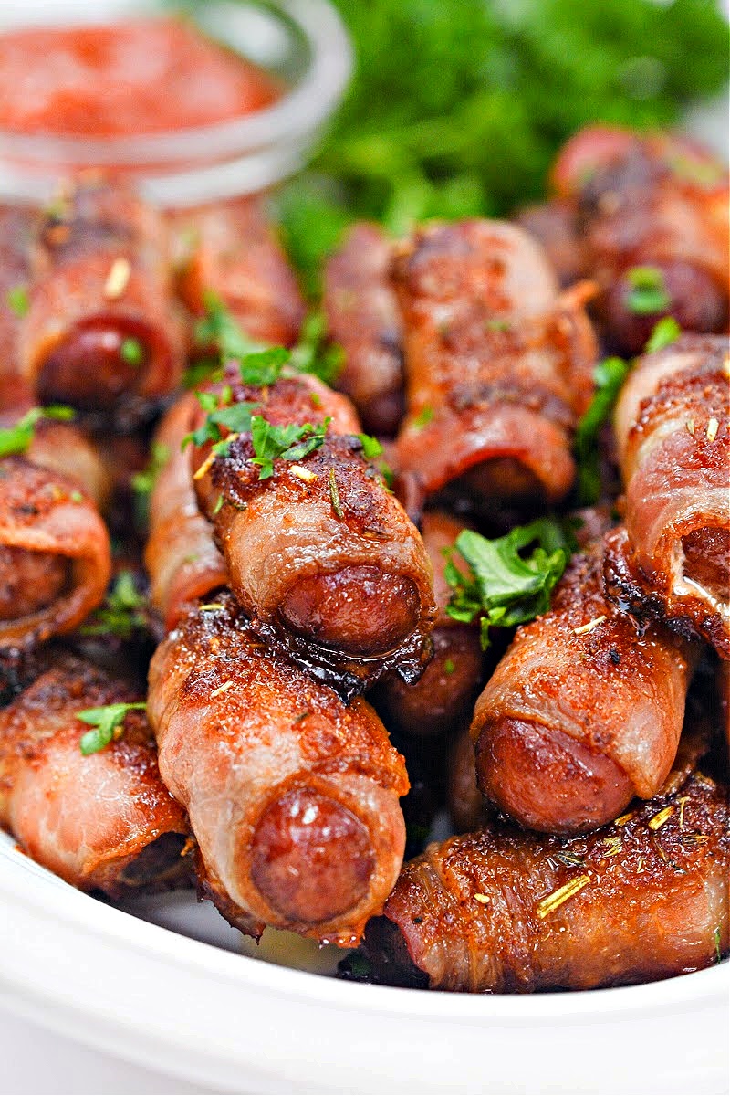 Keto Sweet and Spicy Bacon Wrapped Little Smokies